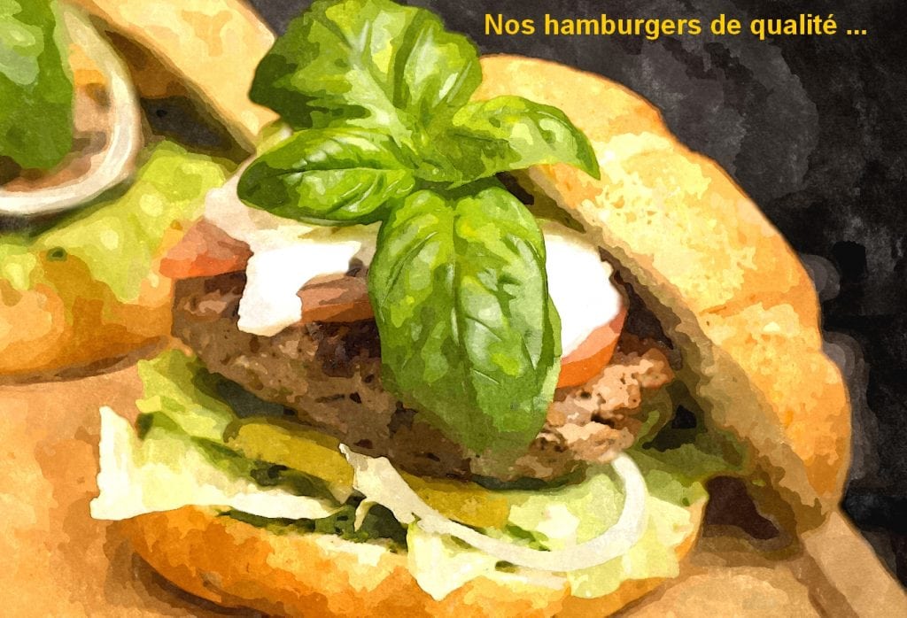 Photo d'un hamburger en art numérique.
