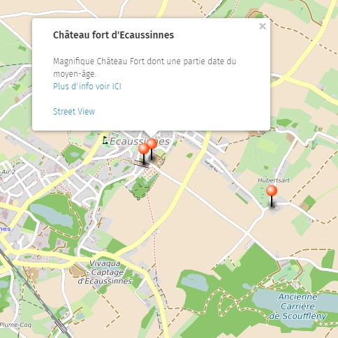 Réalisation de cartes interactives pour promenades touristiques, localisation de commerces.