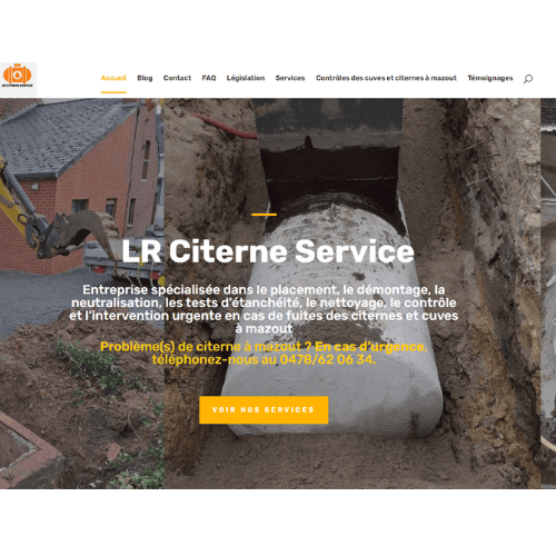 Site LR Citerne Service mazout réalisé par MMBeWeb. LR Citerne Service, société spécialisée dans la gestion des citernes à mazout. Basée à Écaussinnes, nous gérons en plus toute la communication de cette entreprise.