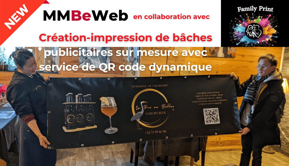 Service de création de bâches publicitaires all inclusive avec systeme de qr code dynamique