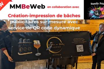 Service de création de bâches publicitaires all inclusive avec systeme de qr code dynamique