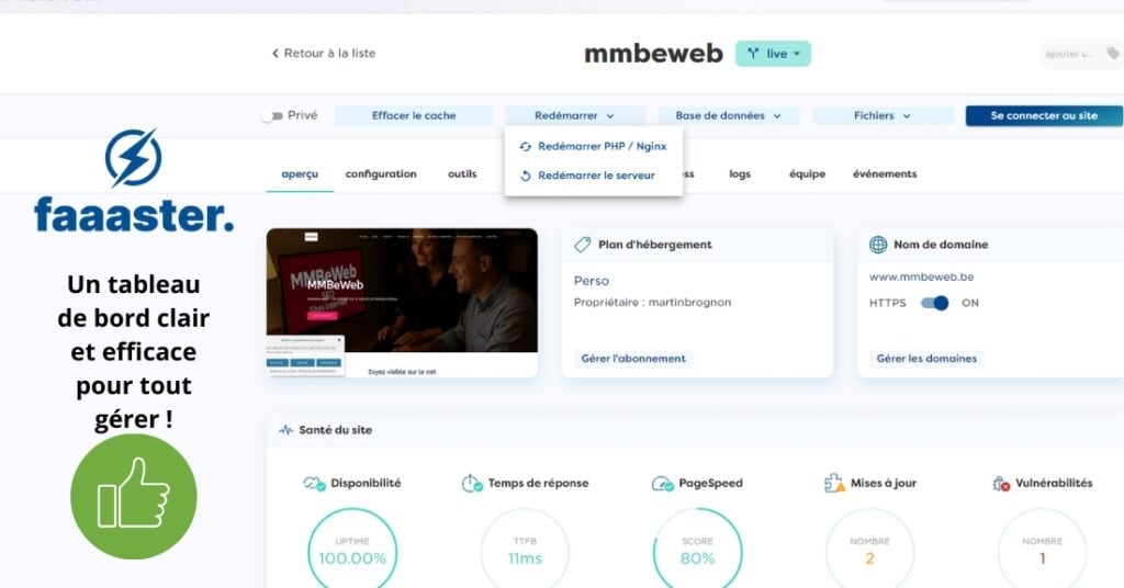 Faaaster un hébergeur francais au top pour l'hebergement et la gestion de site wordpress