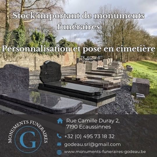 Godeau - Monuments funéraires Entreprise spécialisée dans la réalisation sur mesure de monuments funéraires en pierre bleue ou en granit.