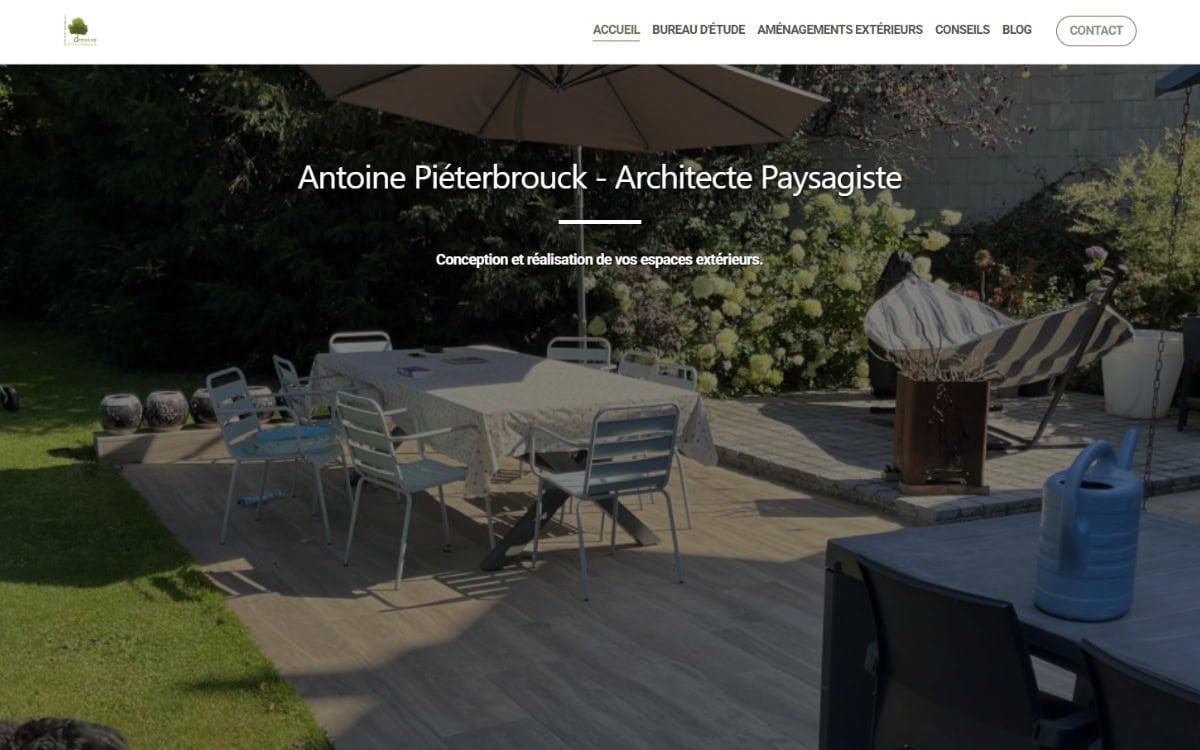 Site internet réalisé par MMBeWeb pour un architecte paysagiste