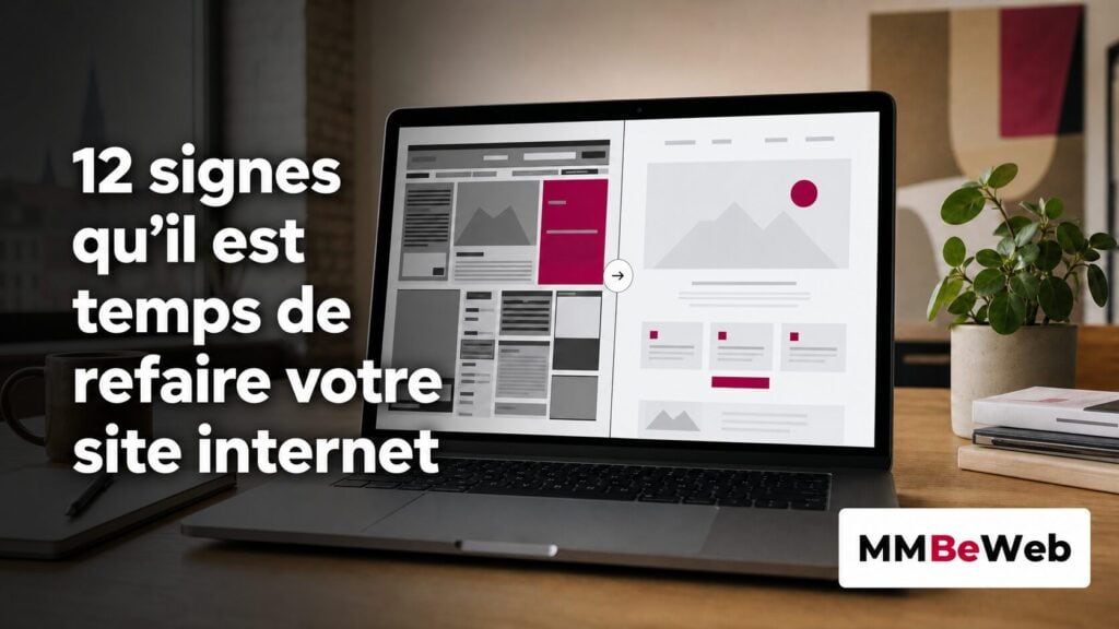 Comparaison entre un site internet vieillissant et sa version modernisée sur un ordinateur portable