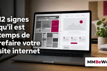 Comparaison entre un site internet vieillissant et sa version modernisée sur un ordinateur portable